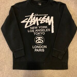 Stussy world tour Black Logo Sweatshirt